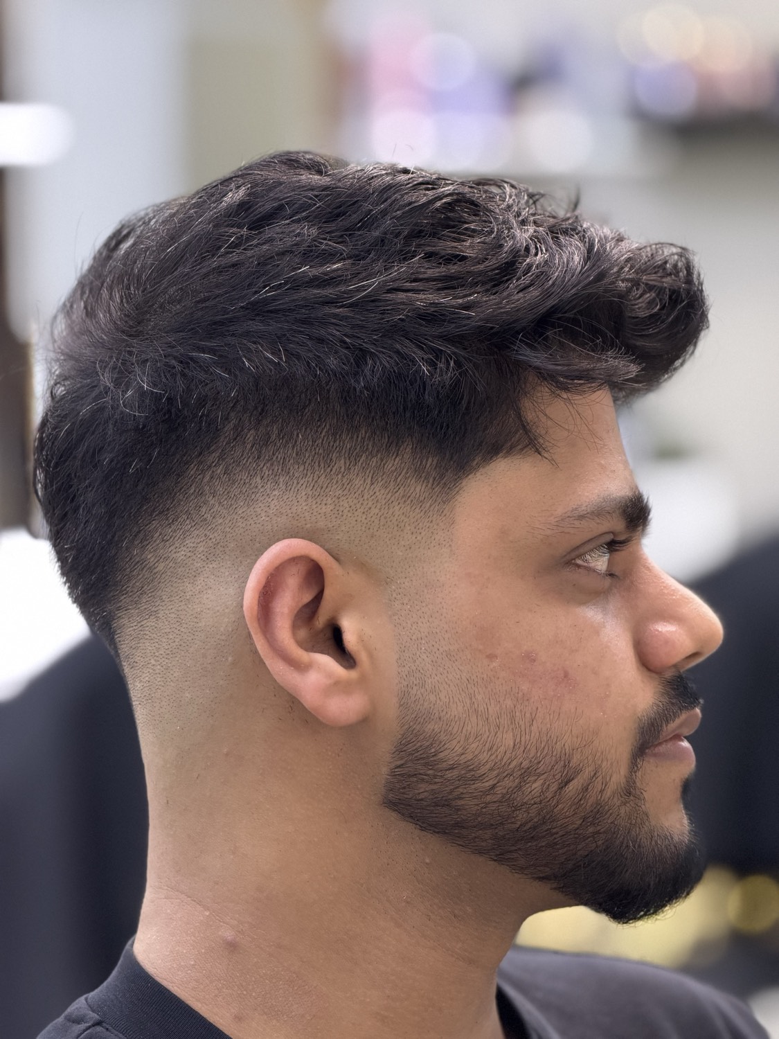 textured quiff & taper fade